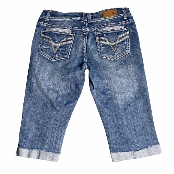 Vigoss Destroyed Cuffed Capri Jeans Sz.‎ 7 Juniors - Picture 4 of 12